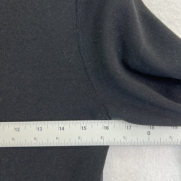 Vince Beautiful Midi Dress Size L Black Fit/Flare Long Sleeve V-Neck Like New - Picture 9 of 12